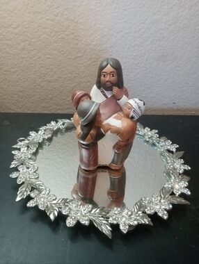 GORGEOUS Signed Jesus Storyteller Terracotta Folk Art Figurine From Peru